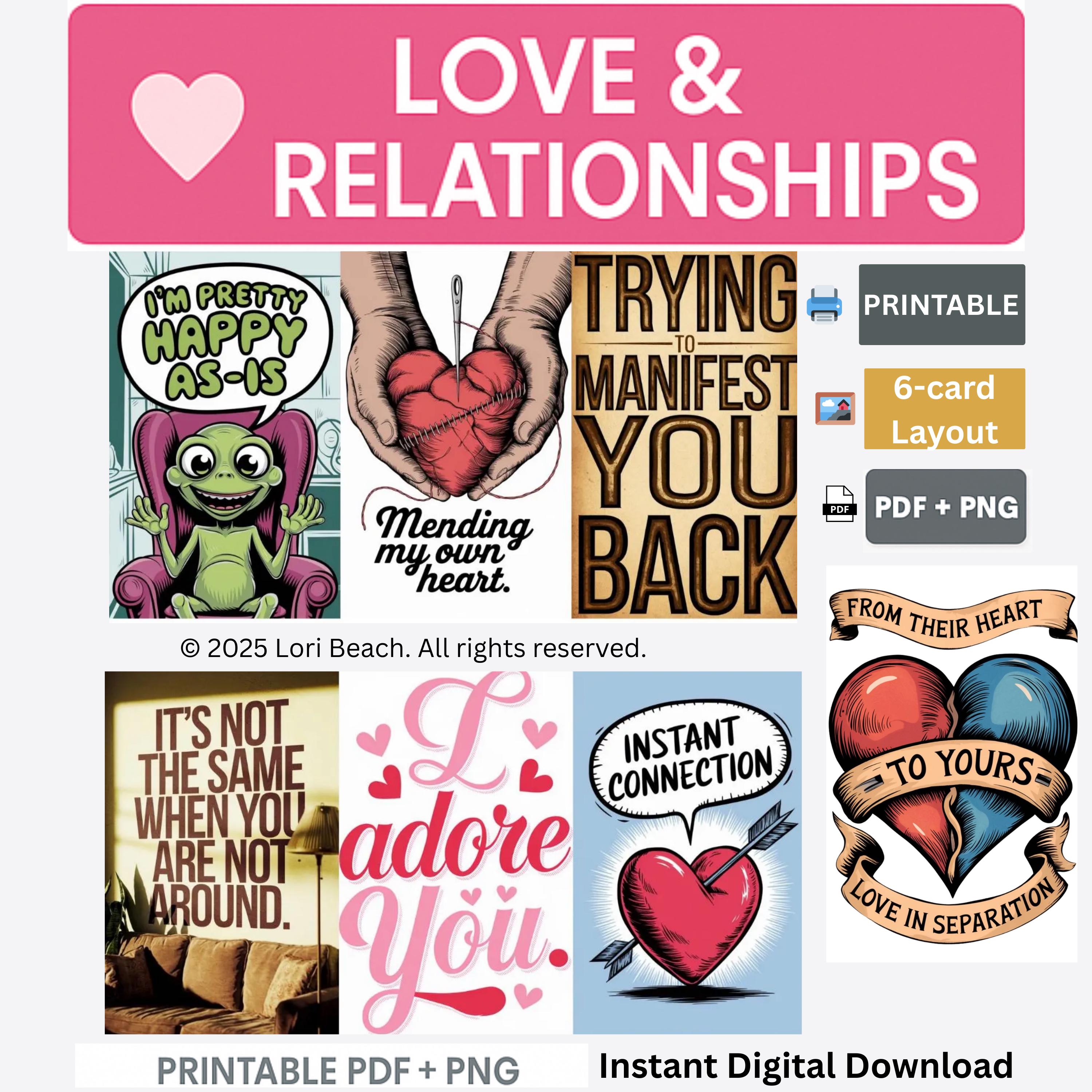 Love oracle- lovers in separation| Printable| Digital| 78-Card Deck. Instant Digital Download- Print at home| Oracle Deck| Tarot Companion