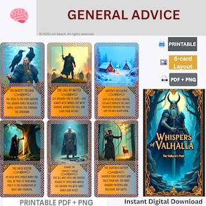 Oracle |Whispers of Valhalla-the Valkyrie's Path| Tarot| Oracle| Print| Png| PDF| Instant Download| Digital Print Oracle| Printable Art Card
