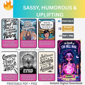 The Oracle of Oh HELL NO | Printable Sass-Fueled Oracle Deck | 72 Cards of Brutal Truth + Hysterical Guidance| Digital Download| Png, PDF