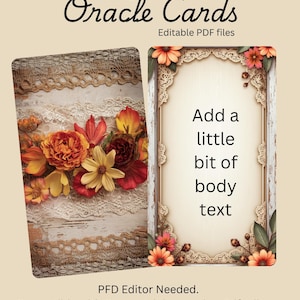 Make your own oracle deck, Print, Editable Pdf files, Instant Digital Download, editable text, printable- cut out and use in minutes.