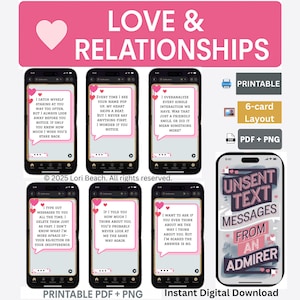 Unsent Text Message Oracle| 78-Card Deck - Digital Download| Instant Access| Printable Oracle, Tarot Companion Deck, Love Relationship Cards