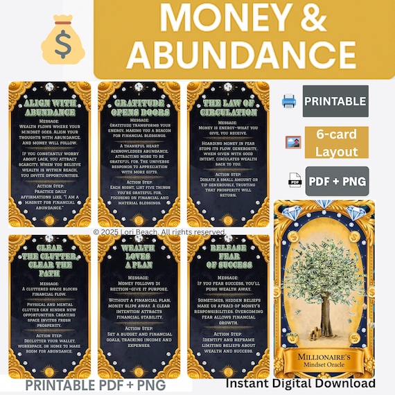 Wealth Building Oracle Deck: Millionaire Mindset, Finance Guide (Digital Download)
