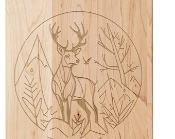 Nature Cutting Board Whitetail Buck Chopping Board, Outdoor Enthusiast Gift Christmas birthday anniversary  Deer Nature