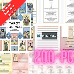 Printable Tarot Journal | Digital Download | Tarot Card Meanings & Prompts | Divination Journal | Instant Download | Goodnotes Compatible
