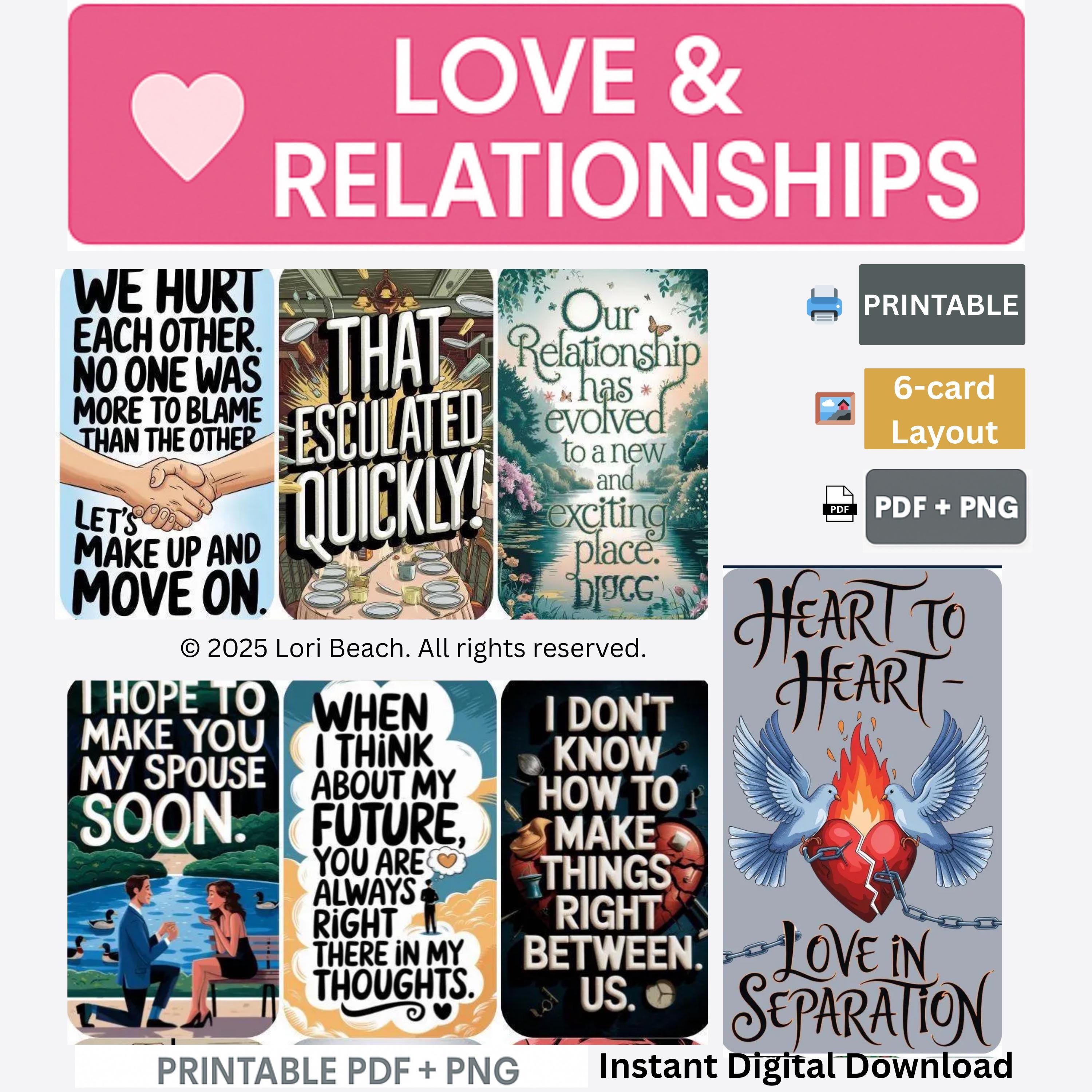 Love in Separation Oracle Deck: 78-card Message Cards (digital Download ...