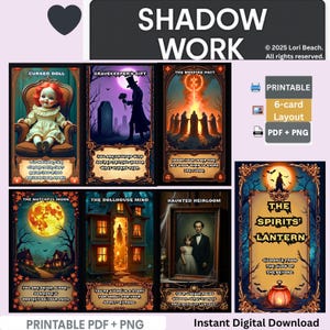 Halloween Oracle Card Deck: Spirits&#39; Lantern Guidance (Instant Download)