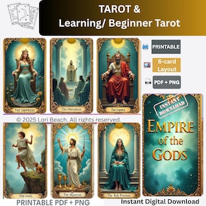 Empire of the Gods Tarot Deck Instant Download Printable Tarot Cards Instant access print at home cards deck, Tarot cards Deck Digital