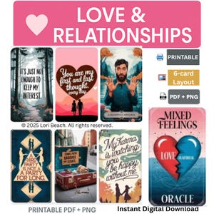 78-Card Oracle Message Deck - Digital Download Instant Access, Printable, Tarot Companion Deck, Oracle Message Cards