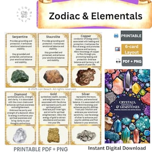 78 Card Oracle Deck Print at home Tarot companion Instant Digital Download. Crystals, Minerals & Gemstones Spiritual Meaning Advice oracle