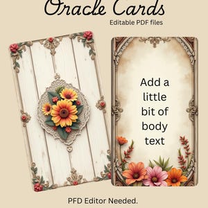 Make your own oracle deck, Print, Editable Pdf files, Instant Digital Download, editable text, printable- cut out and use in minutes.