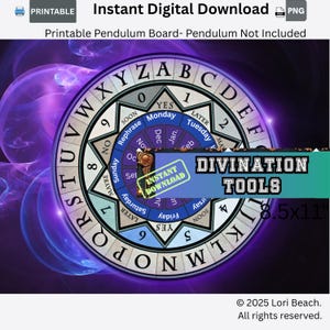 Printable Pendulum Board -Instant Digital Download| Divination Tool| Pendulum not included