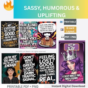 Sassy Oracle Deck: 72 Hilarious Affirmation Cards (Digital Download)