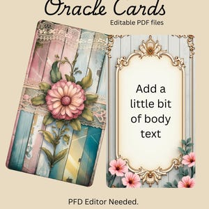 Make your own oracle deck, Print, Editable Pdf files, Instant Digital Download, editable text, printable- cut out and use in minutes.