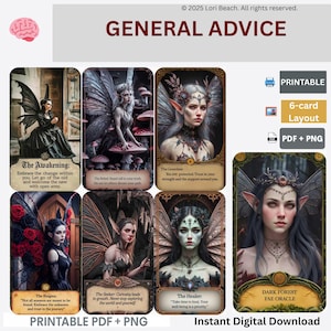 Oracle| Oracle deck| Instant digital download printable Oracle cards, tarot companion, message deck Digital print at home dual-sided 60 Card