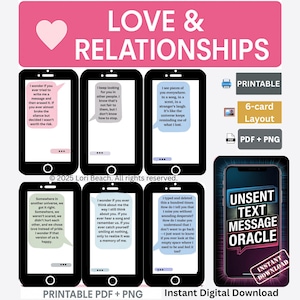 Unsent Text Message Oracle| 78-Card Deck - Digital Download| Instant Access| Printable Oracle, Tarot Companion Deck, Love Relationship Cards
