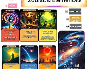 Astro Element Oracle Deck: Celestial Astrology Cards (Printable PDF)