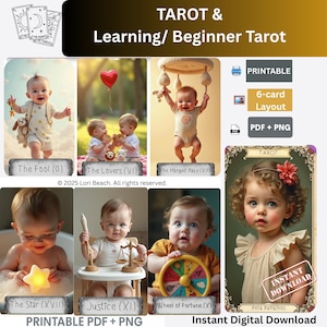 Tarot Bella Bambinos| Tarot Cards| Digital Download| 78 cards| Baby Tarot Deck, Print at home, Dual sided, Pre-aligned Digitals, Tarot Print