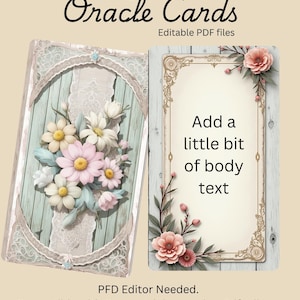 Make your own oracle deck, Print, Editable Pdf files, Instant Digital Download, editable text, printable- cut out and use in minutes.
