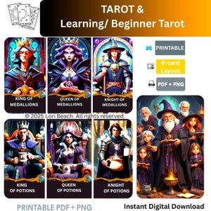Tarot Card Deck Divination oracle deck printable witchy Tarot Digital Deck 78-card Instant Download Print at home Tarot Book of shadows