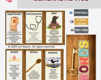 Keyword Divination Deck. Instant Downloadable PDF files. Intuition, keywords, pictures, oracle, tarot companion. 60-card deck. dual sided.