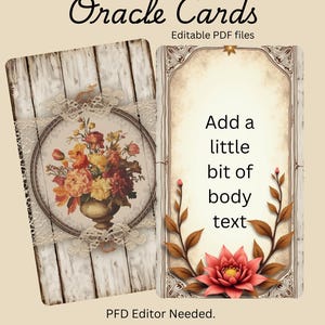 Make your own oracle deck, Print, Editable Pdf files, Instant Digital Download, editable text, printable- cut out and use in minutes.