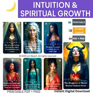The Daughters of Hecate Shadow Work Oracle Deck | 78-Card Printable Spiritual Guidance Digital Tarot Download | Witchy Self-Care | PDF + PNG