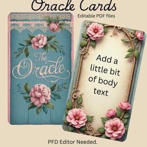 Make your own oracle deck, Print, Editable Pdf files, Instant Digital Download, editable text, printable- cut out and use in minutes.