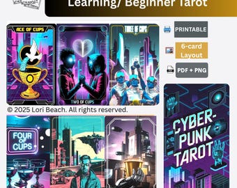 Cyberpunk Tarot Deck: 78-Card Printable Tarot (Digital Download)