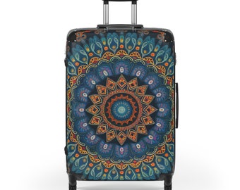 Luggage Travel Suitcase  Vacations, Business trip bag with wheels telescoping handle. Best gift  for Mandala  travel lover Suitcase cruises.