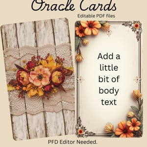 Make your own oracle deck, Print, Editable Pdf files, Instant Digital Download, editable text, printable- cut out and use in minutes.