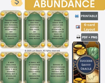 Success Savvy Oracle Cards: Finance & Wealth Guidance (Digital Download)