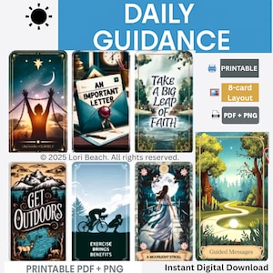 72 Card Oracle Deck, Tarot Deck Companion, Instant Digital Download, Printable, Guided Messages Deck, Printable, Print at home Oracle Tarot