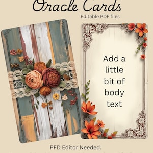 Make your own oracle deck, Print, Editable Pdf files, Instant Digital Download, editable text, printable- cut out and use in minutes.