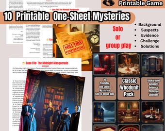 Printable Murder Mystery Game | 10 Logic Puzzle Case Files (PDF)