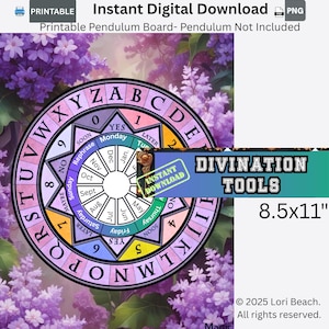Printable Pendulum Board -Instant Digital Download| Divination Tool| Pendulum not included