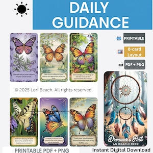 Oracle deck, instant download, printable, tarot companion, print at home, digital product, tarot oracle decks ,78-cards, print, cut & use.
