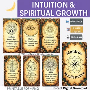 Oracle Cards| Tarot| Digital| Mantras of Manifestation:60-card deck designed to align your thoughts, feelings, and actions with your desires