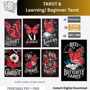 Tarot Deck |t arots| Printable | Digital Download | Tarot Print at Home | Instant Access tarot deck cards| tarot oracle deck butterfly cards