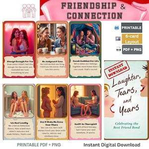Laughter, Tears, and Years Oracle Deck – 60 Card Best Friend Bond Messages | Funny, Heartfelt, Blunt & Sassy Friendship Gift Deck