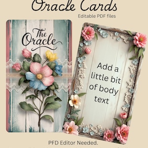 Make your own oracle deck, Print, Editable Pdf files, Instant Digital Download, editable text, printable- cut out and use in minutes.