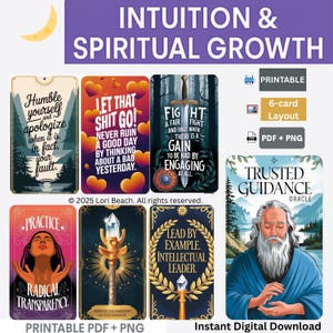 Digital Tarot Oracle Deck, Trusted Guidance Oracle 72- cards. Printable Instant Digital Download. PDF and Png Files. Dual Sided Pre-Aligned