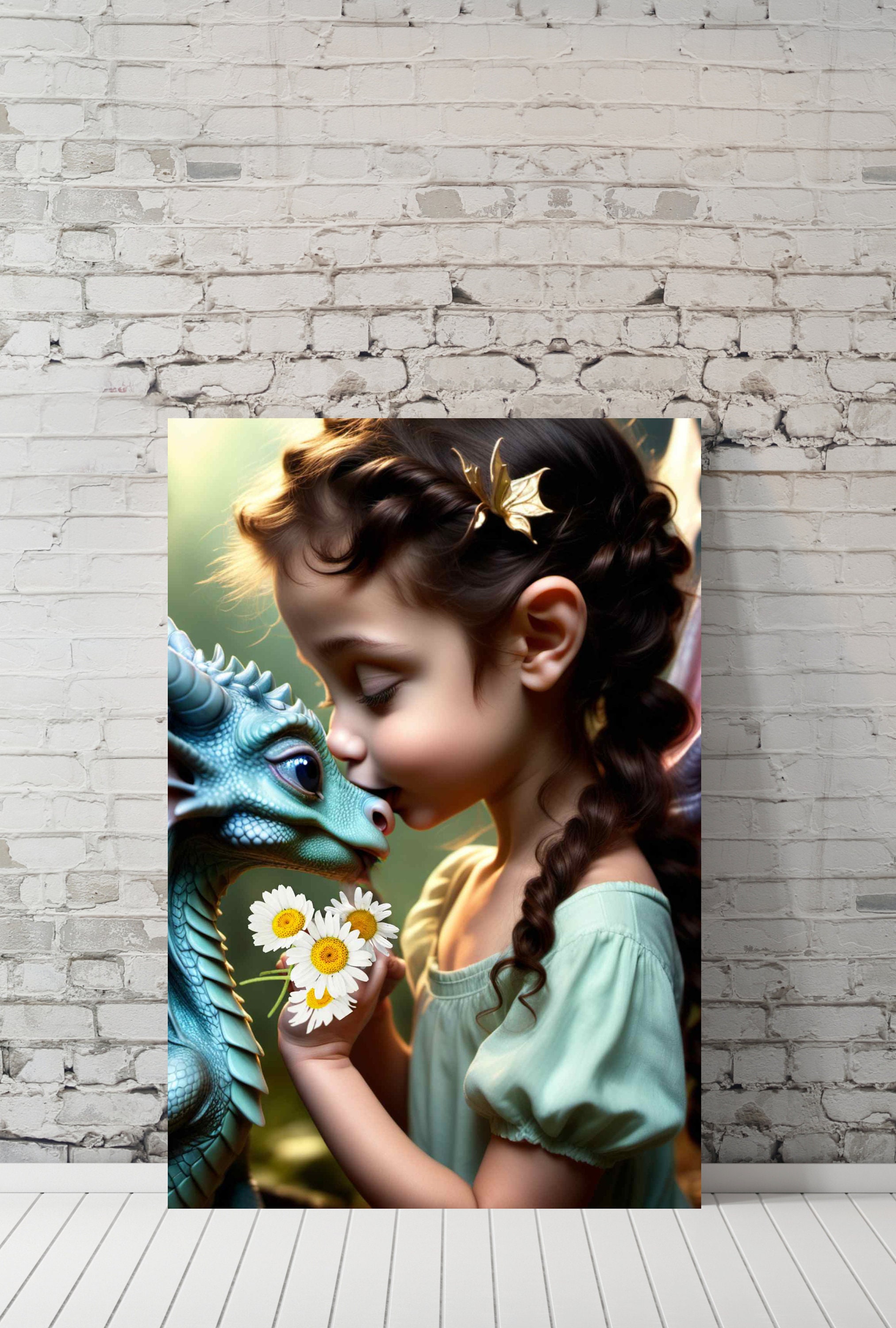 Daisies and Dragon Kisses is a Stunning Poster Printable Art. Digital