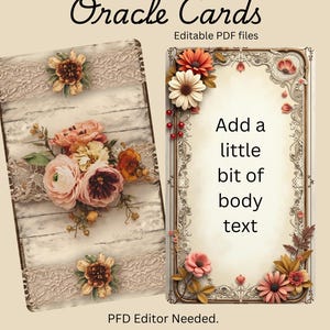 Make your own oracle deck, Print, Editable Pdf files, Instant Digital Download, editable text, printable- cut out and use in minutes.