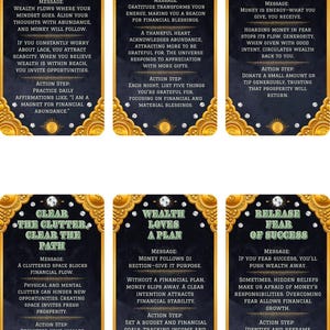 Finance and Wealth Building Oracle and Guide- Printable Oracle Deck, Instant Digital Download, Dual sided cards, Pre-aligned Tarot Companion Cards.