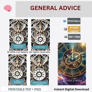 Divination Printable Oracle Timing Deck Print at home, 78-Card Deck. Digital Download Instant Access. Tarot and Oracle Deck Companion. Print