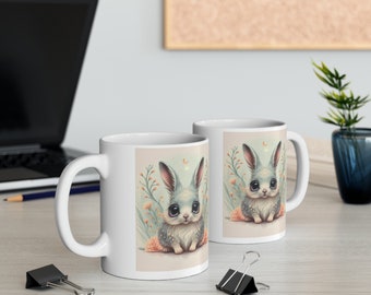 Sweet Little Bunny 11 oz. Coffee mug. Best gift for animal lover, gift for her, mom, girlfriend, friend, Rabbit mug gift