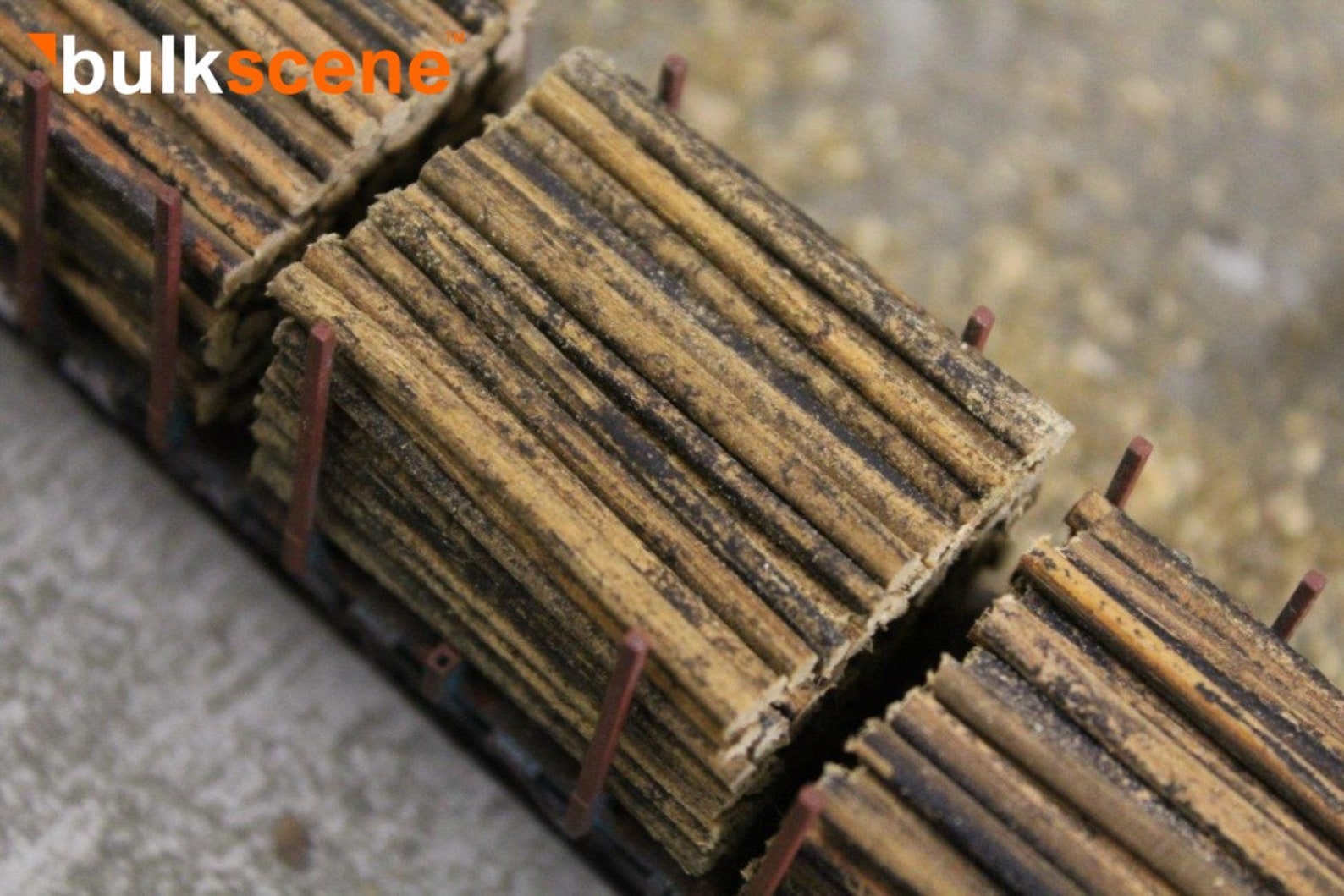 BULKSCENE 128mm Model Timber Logs – OO/HO Gauge (1:76) Wagon Loads, Bulk Packs, Brown, Pre-Built
