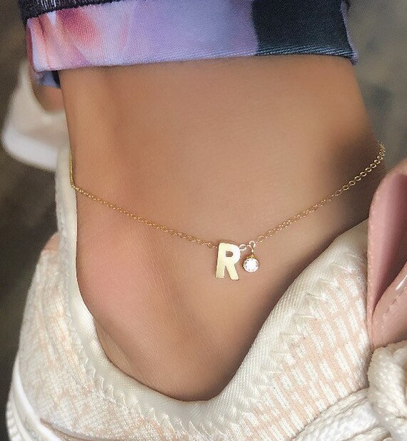 Letter pendant anklet online