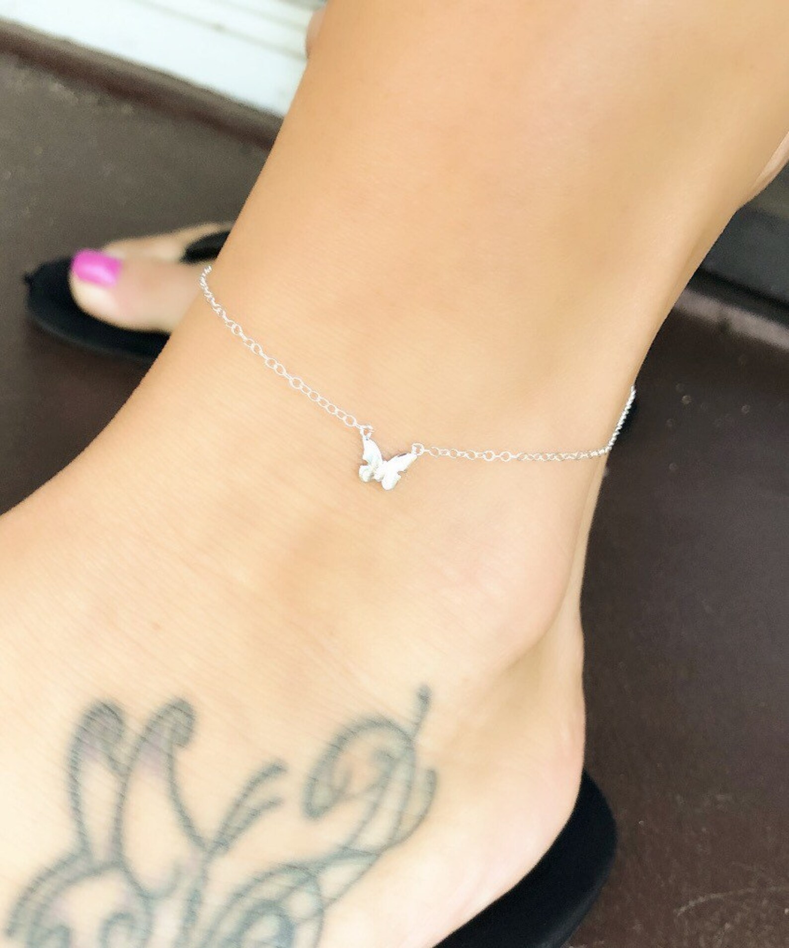 Butterfly anklet gold butterfly anklet stacklabe gold Etsy