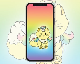 Gracie the Angel Kitty Phone Wallpaper